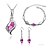 cheap Jewelry Sets-Women&#039;s Jewelry Set - Crystal Include Blue / Pink / Dark Purple For Wedding / Party / Daily / Earrings / Necklace / Bracelets &amp; Bangles