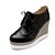 cheap Women&#039;s Oxfords-Women&#039;s Shoes Leatherette Spring Fall Wedge Heel Lace-up For Casual White Black Golden