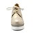 abordables Zapatos Oxford de mujer-Mujer Zapatos Semicuero Primavera Otoño Tacón Cuña Con Cordón Para Casual Blanco Negro Dorado