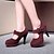 cheap Women&#039;s Heels-Women&#039;s Shoes Leatherette Spring / Summer Cone Heel / Platform Crystal / Bowknot Pink / Almond / Burgundy / Dress