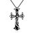 cheap Men&#039;s Necklaces-Maya Fashion Unique Cross Man Stainless Steel Pendant Necklace(Gray)(1Pcs)