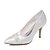olcso Esküvői cipők-Női Esküvő Ruha Buli és este Nyár Csokor Tűsarok Erősített lábujj Kényelmes Selyem Fehér