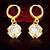 cheap Earrings-Square Ball Big Crystal Drop Earrings Jewelry 18K Gold Plated White Simulated Diamond Drop Earrings for Women E10126Imitation Diamond Birthstone