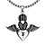 cheap Men&#039;s Necklaces-Maya Fashion Generous Heart-Drop with Wings of Angel Man Stainless Steel Pendant Necklace(Gray)(1Pcs)