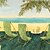 cheap Prints-E-HOME® Stretched Canvas Art Beach Side Rest Decoration Painting  Set of 2