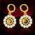 cheap Earrings-Heart Shape Drop Earrings New Trendy Jewelry 18K Gold Plated White Crystal Flower Drop Earrings for Women E10125