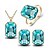 cheap Jewelry Sets-Women&#039;s Crystal Jewelry Set - Crystal Include Rose / Green / Blue For Wedding Party Daily / Rings / Earrings / Necklace