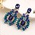 cheap Earrings-Women&#039;s Sapphire Crystal Drop Earrings Solitaire Emerald Cut Ladies Luxury Elegant everyday fancy Cubic Zirconia Earrings Jewelry Blue For