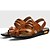 cheap Men&#039;s Sandals-Men&#039;s Flat Heel Nappa Leather T-Strap / Comfort Spring / Summer / Fall Brown / Black / Athletic / Casual / Outdoor