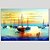 olcso Tájképek-Hang festett olajfestmény Kézzel festett - Landscape Klasszikus Realizmus Rusztikus Tartalmazza belső keret / Nyújtott vászon