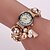 cheap Bracelet Watches-Women&#039;s Fashion Watch Quartz Plastic Band Sparkle Pearls White Green Grey Gold Purple