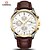 cheap Mechanical Watches-Carnival Men&#039;s Fashion Watch Automatic self-winding Leather Band Brown