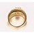 cheap Men&#039;s Rings-Men&#039;s Statement Ring Cubic Zirconia Golden Zircon Gold Plated Fashion Iridescent Christmas Gifts Wedding Jewelry