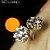 cheap Earrings-Women&#039;s Cubic Zirconia Stud Earrings Flower Sterling Silver Zircon Silver Earrings Jewelry White For Wedding Party Daily Casual Sports