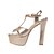 cheap Women&#039;s Sandals-Women&#039;s Shoes Leatherette Glitter Summer Chunky Heel Platform Buckle for Casual Party &amp; Evening Dress Silver Golden