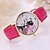 abordables Montres Tendance-Femme Montre Tendance Quartz Polyuréthane Bande Noir Blanc Marron Vert Rose Violet