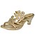 זול סנדלי נשים-נעלי נשים - סנדלים - עור - עקבים - סגול / זהב - שמלה / קז&#039;ואל / מסיבה וערב - עקב עבה