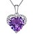 cheap Necklaces-Women&#039;s Crystal Amethyst Pendant Necklace Simulated Heart Love Ladies Fashion Sterling Silver Zircon Rhinestone Purple Necklace Jewelry For Party Casual Daily