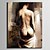 זול Nude Art-ציור שמן צבוע-Hang מצויר ביד - אנשים מודרני / סגנון ארופאי בַּד