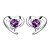 baratos Brincos-Women&#039;s Diamond Cubic Zirconia Stud Earrings Solitaire Heart Ladies Sterling Silver Zircon Silver Earrings Jewelry White / Purple For Wedding Party Daily Casual Sports Masquerade