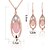 cheap Jewelry Sets-Crystal Jewelry Set Pendant Necklace Party Ladies Work Fashion Cubic Zirconia Rose Gold Plated Earrings Jewelry Rose Gold For Party Special Occasion Anniversary Birthday Gift