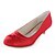 זול נעלי חתונות-בגדי ריקוד נשים חתונה שמלה קיץ פרח סאטן עקב נמוך בד גמיש קריסטל חום בהיר אדום