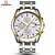 cheap Mechanical Watches-Carnival Men&#039;s Fashion Watch Automatic self-winding Stainless Steel Band White Gold