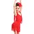 baratos Roupa de Dança Latina-Dança Latina Vestidos Crianças Apresentação Elastano Fibra de Leite 2 Peças Vestido Tiaras