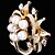 cheap Brooches-Women&#039;s Brooches Flower Ladies Party Work Casual Fashion Pearl Cubic Zirconia Brooch Jewelry Gold Silver For Wedding Party Special Occasion Anniversary Birthday Masquerade