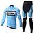 cheap Men&#039;s Clothing Sets-XINTOWN Long Sleeve Cycling Jersey with Tights - Blue Dots Bike Jersey Clothing Suit Thermal / Warm Fleece Lining 3D Pad Winter Sports Elastane Fleece Dots Road Bike Cycling Clothing Apparel