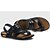 cheap Men&#039;s Sandals-Men&#039;s Flat Heel Nappa Leather T-Strap / Comfort Spring / Summer / Fall Brown / Black / Athletic / Casual / Outdoor