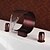 cheap Bathroom Sink Faucets-Bathroom Sink Faucet - Waterfall Oil-rubbed Bronze Deck Mounted Two Handles Three HolesBath Taps / Brass
