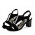 cheap Women&#039;s Sandals-Women&#039;s Leather Spring / Summer Chunky Heel Black
