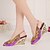 cheap Women&#039;s Sandals-Women&#039;s Shoes Leather Wedge Heel Wedges / Peep Toe Sandals Party &amp; Evening / Dress / Casual Black / Purple / Gold