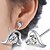 cheap Earrings-Women&#039;s Cubic Zirconia Stud Earrings Heart Ladies Birthstones Sterling Silver Zircon Silver Earrings Jewelry Purple / Silver For Wedding Party Daily Casual Sports