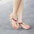 baratos Sandálias de mulher-Mulheres Sapatos Courino Verão Chanel Sem Salto Gliter com Brilho Preto / Amêndoa