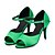 cheap Latin Shoes-Women&#039;s Latin Shoes Satin Sandal / Heel Bowknot / Buckle Customized Heel Customizable Dance Shoes Black and White / Green / Indoor / Performance / Practice / Professional