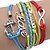 cheap Bracelets-Leather Bracelet Vintage Party Casual Leather Bracelet Jewelry Rainbow For