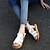 baratos Sandálias de mulher-Feminino Sapatos Couro Primavera Verão Outono Conforto Chanel Rasteiro Presilha Para Casual Social Branco Preto Prata