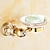 cheap Bath Accessories-Neoclassical Antique Copper Wall Mounted Crystal and Gold Bathroom Soap Dish