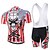 abordables Ensembles de vêtements pour hommes-XINTOWN Manches Courtes Maillot et Cuissard Avec Bretelles Velo Cyclisme - Arc-en-ciel Crânes Vélo Cuissard à bretelles Maillot Ensembles de Sport Respirable La peau 3 densités Séchage rapide / Hiver