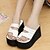 cheap Women&#039;s Sandals-Women&#039;s Shoes Leatherette Spring / Summer Comfort Wedge Heel Zipper White / Black