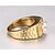 cheap Men&#039;s Rings-Men&#039;s Statement Ring Cubic Zirconia Golden Zircon Gold Plated Fashion Iridescent Christmas Gifts Wedding Jewelry