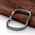 cheap Bracelets-Maya Fashion Generous Wave Style Men Stainless Steel Chain &amp; Link Bracelets(Black)(1Pcs)