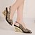cheap Women&#039;s Sandals-Women&#039;s Shoes Leather Wedge Heel Wedges / Peep Toe Sandals Party &amp; Evening / Dress / Casual Black / Purple / Gold