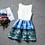 cheap Dresses-Kids Little Girls&#039; Dress Red Blue Sleeveless Floral Dresses Summer