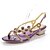 cheap Women&#039;s Sandals-Women&#039;s Shoes Leather Spring / Summer / Fall Mary Jane Chunky Heel Crystal Black / Purple / Golden / Party &amp; Evening / Party &amp; Evening