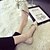 abordables Ballerines femme-Femme Chaussures Similicuir Printemps / Eté / Automne Ballerine Talon Plat Paillette Argent / Doré / Soirée &amp; Evénement