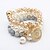 cheap Bracelets-Women&#039;s European Style Fashion Imitation Pearl Beaded Round Pendant Multilayer Charm Bracelets