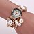 cheap Bracelet Watches-Women&#039;s Fashion Watch Quartz Plastic Band Sparkle Pearls White Green Grey Gold Purple